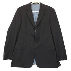 Hugo Boss Scorsese US Suit Jacket Black 3-Btn Dbl Vented Super 100 Wool Men 46 L